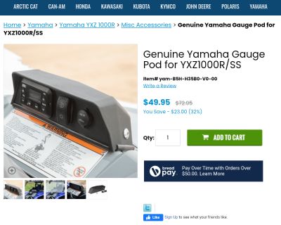 ISO Factory Yamaha Gauge Pod