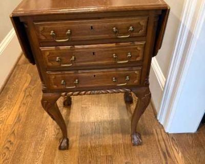 Small side table with drawers and leaves