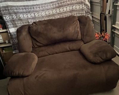 Brown oversized recliner or loveseat