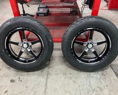 (2) Weld Alumstar 2.0 wheels (2) Mickey Thompson Tires