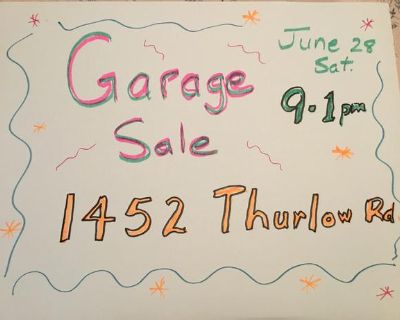 2 Family garage sale Sat. June 28. 9am-1pm