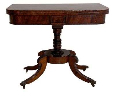 Regency Pedestal Game Table, American Early 19th Century