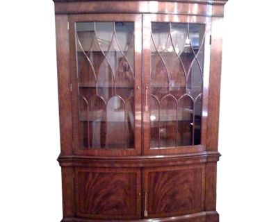 Leighton Hall Mahogany Bow Front Display/China Cabinet - Showroom Sample