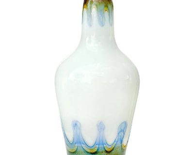 Barovier Toso Murano Vintage XLRG Opal White Chalcedony Italian Art Glass Pendant Lampshade