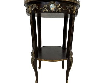 Vintage French Neoclassical Louis XVI Style Marquetry Side Accent Table