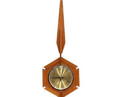 1960s Mid Century Teak Wall Clock by Anstey & Wilson