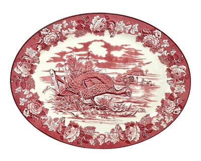 Vintage Mid Century Enoch Wood & Sons England Staffordshire Pottery Turkey Serving Platter