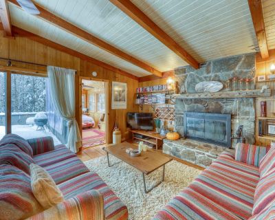Avg / night: $530. Dog-friendly chalet w/ wood stove, deck, & outdoor firepit - close to Mt. Snow | Located in West Dover, VT | 4.07 Stars | 4 Bed, 2 Bath | Pet-friendly. Dog-friendly. Max 8 guests. Only one mile from Mount Snow, this home is perfectly situated for your next vacation! Come home after a long day on the slopes to cozy up in front of the wood-burning stove with a favorite novel wh...