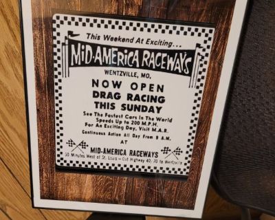 11X14 MAR FLYER WITH FRAME MID AMERICA RACEWAYS FLYER