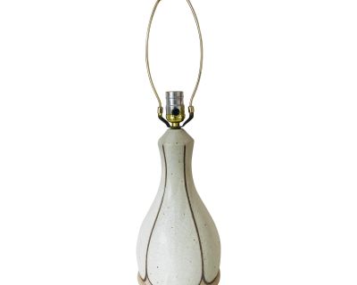 Vintage 80's Small Hand Thrown Speckled Pottery Table Lamp