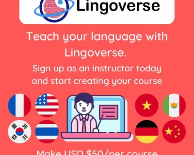 Lingoverse is looking for language tutors