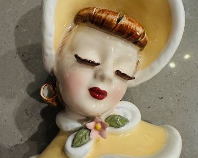 Vintage Leftons Ginger Doll Head Vase