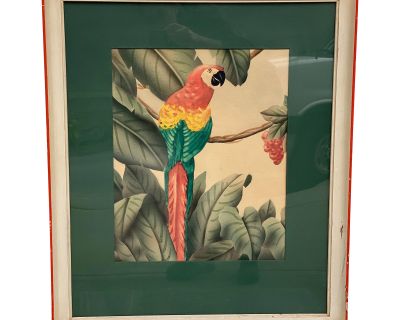 Vintage 1940's Framed Shirrell Graves Airbrush Watercolor