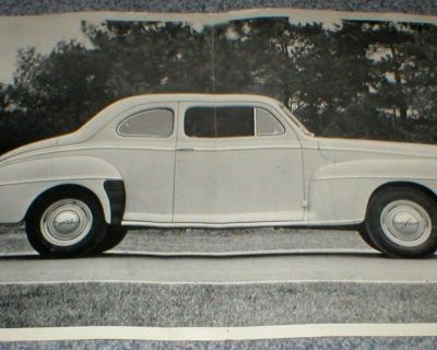 Vintage 1940's Ford Automobile Black & White Photograph - 12" x 18"
