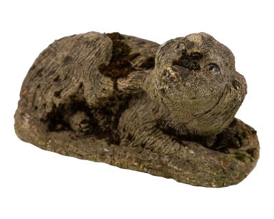 Reconstituted Stone Dog Spaniel Garden Ornament, England 20th Century