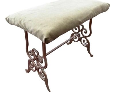 Mid-century stool, probably originally a vanity seat, screams library modern-day! The base is gilded yet kind of green in certain lighting and the velvet is a sage green.. Dimensions 20 W 11.5 D 15 H Styles Boho Chic Gothic Mid-Century Modern Seat Height 15.0 in Number of Seats 1 Period 1970s Country of Origin United States Item Type Vintage, Antique or Pre-owned Shop Sustainably with Chairish ...