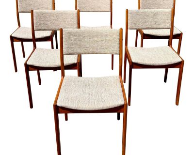 Mid Century 1960s Teak Wood Dining Chairs - Set of 6