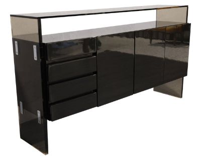 Mid 20th Century Milo Baughman for Thayer Coggin Black Lacquer Sideboard
