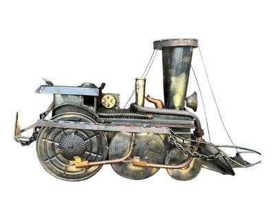 Vintage Steampunk Train Locomotive Wall Hanger