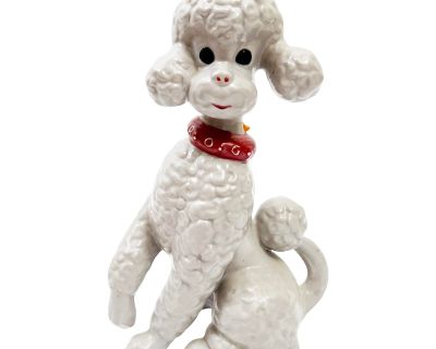 1970's Hand Painted Figural Poodle Ceramic Kitschy Art