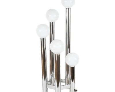 Austrian Polished Chrome Five-Light Table Lamp by Kalmar Austria