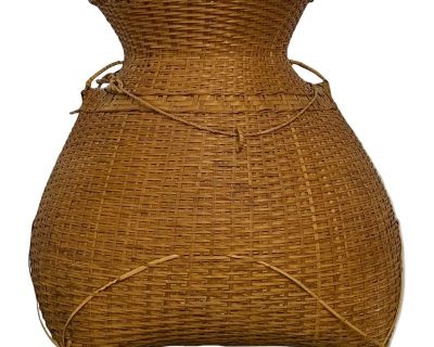 Vintage Bamboo Fishing Basket