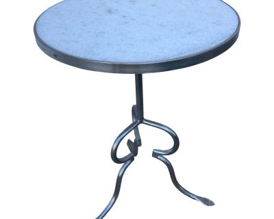 Arteriors Hand-Forged Iron and Marble Side Table