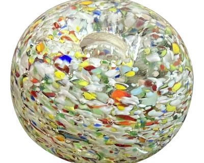 1970s Mid-Century Art Glass Multicolor Paper Weight
