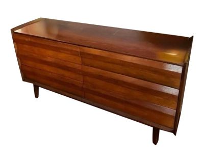 Mid Century Lane First Edition Vintage 1960s Walnut Wood Dresser