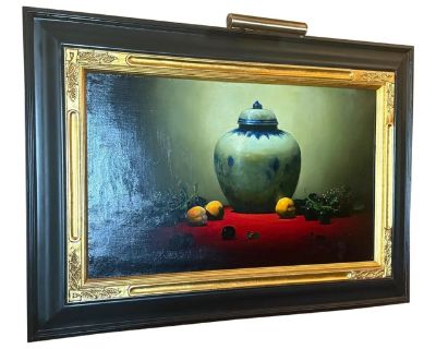 Framed Still Life Oil Painting by Sean Farrell — Classic Elegance in Luminous Detail