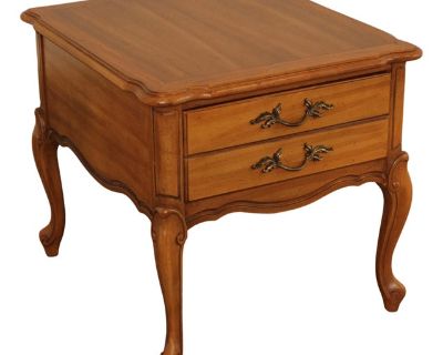 American Of Martinsville French Provincial Style Vintage Fruitwood End Table
