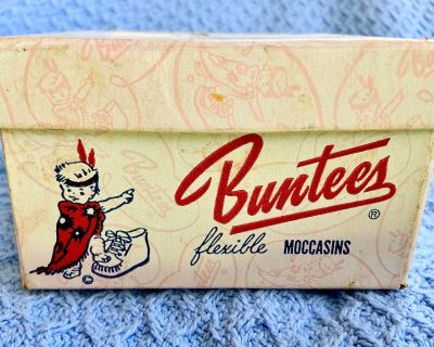 Vintage Buntees Moccasins EMPTY Box, No Moccasins (1962)