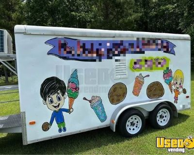 2001 7' x 14' Aluminum Soft Serve Ice Cream Concession Trailer
