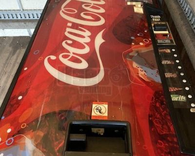 Coke Cola Wrapped Electrical Soda Pop Cold Drink Vending Machine For Sale in Texas!