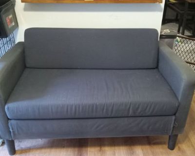 navy blue IKEA "Solstra" loveseat (Rte 17