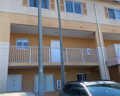 Kendale Lakes Cir. Spacious 2-story condo near the Miccosukee Golf Club, in Kendall. Spacious kitchen has stainless steel appliances, ample counter space, tiled living room, dining room, 1/2 bath, laundry and balcony downstairs. The upstairs features dark laminate flooring, high-ceilings, 3 ample-sized bedrooms and 2 updated bathrooms. 2 assigned parking spots. 3 Bedroom. 2 Bathroom. 1220 ft