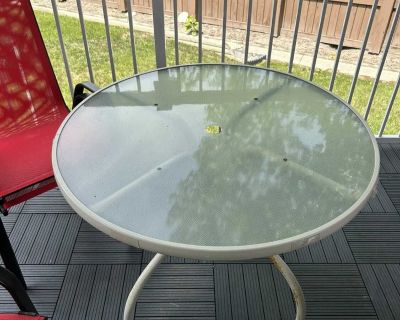 FREE!! 40 Round Patio Table and 24 Glass Top Bistro Table