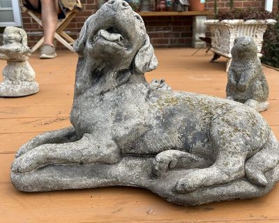 Concrete Lying Dog Lawn Statue