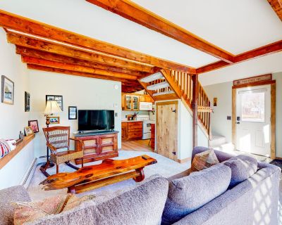 Avg / night: $237. Cozy condo near skiing with fireplace & deck | Located in Proctorsville, VT | 5.0 Stars | 2 Bed, 1 Bath | No Pets. No pets. Max 5 guests. This cozy mountain getaway places you right in the heart of the Green Mountains, only minutes away from Okemo Mountain Resort, Ludlow's Main Street, Fox Run Golf Club, and scenic hiking trails throughout the Proctor-Piper State Forest. At-h...