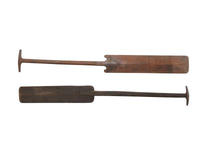 Mid-20th Century Boat Steering Paddles From Kerala, South India - a Pair