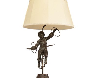 Bronze Unicycle Clown Table Lamp