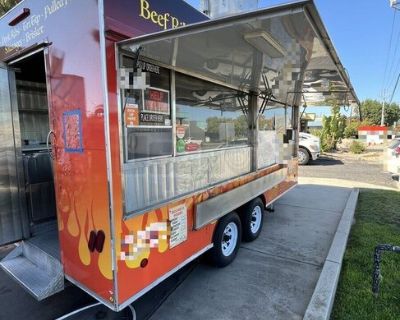 2018 8' x 17' Barbecue Food Concession Trailer with Oyler BBQ Smoker Trailer