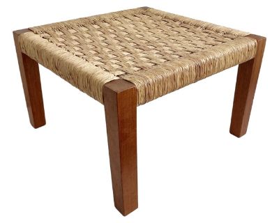 1950s Danish Style Woven Foot Stool or Accent Table