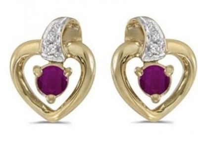New!  Ruby & Diamond Earrings!  Layaway!