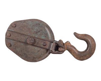 Early 20th Large Steel Pulley, Circa 1900-1930