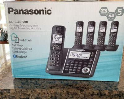 Panasonic cordless phone (5 phones) and answering machine