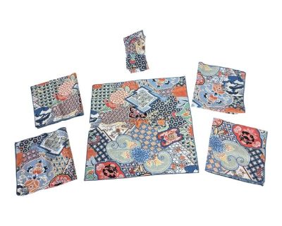 Colorful Japanese Imari Style Cotton Napkins- Set of 6