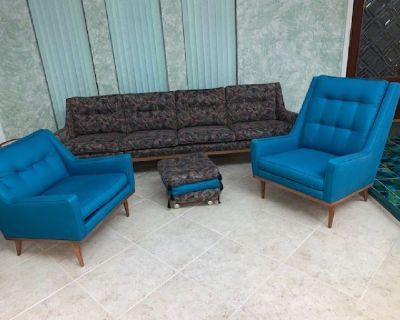 Vintage Mid century Thayer Coggin sofa & 2 chairs