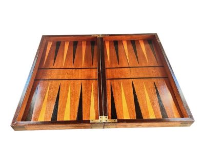 Restored Antique Rosewood Backgammon Box Circa 1900