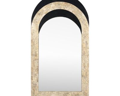 Vintage Maitland Smith Tessellated Stone Arched Mirror